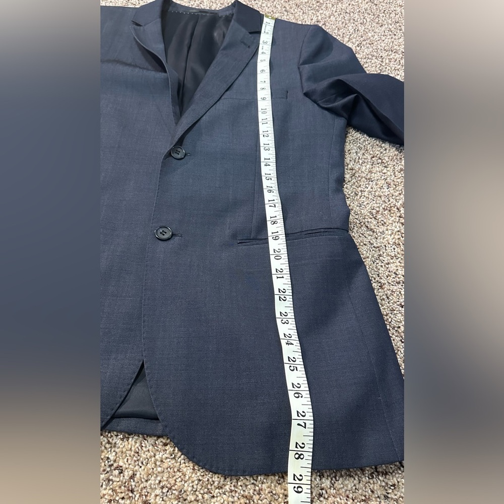 π΄οΈ Topman Grey Wool Blend Suit - Dark Blue Gray (USA 38,) π΄οΈ - Picture 11 of 15